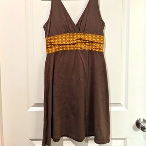 Patagonia Sun Dress, Small, Brown and Yellow